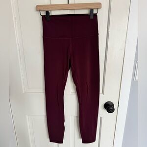 lululemon athletica Wunder Train 25 inch Wine High-Rise Leggings